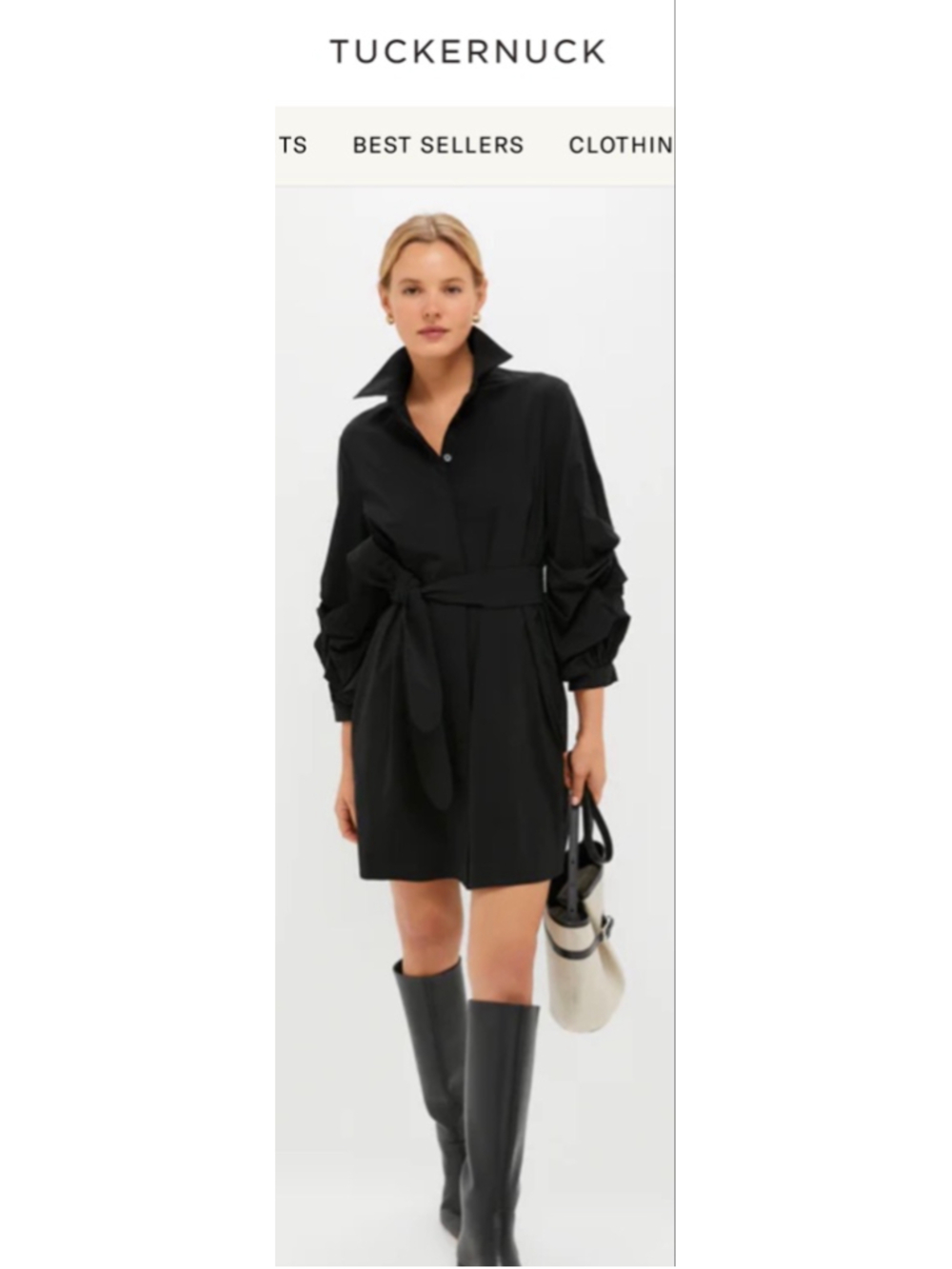 NWT Tuckernuck POMANDER PLACE Black Alessia Mini Dress L